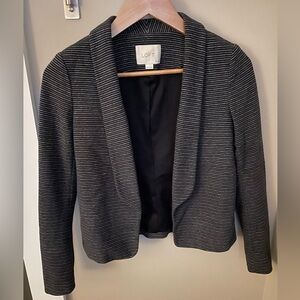 Gray & Black Striped Blazer from LOFT in XXSP